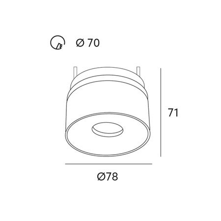 LED STROPNÍ SVĚTLO OSLO Mini 8W 547lm KRUHÝ tah černý. KOBI