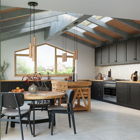 LINO 3P LED závěsné stropní svítidlo 3xGU10 přírodní dřevo SOLLUX