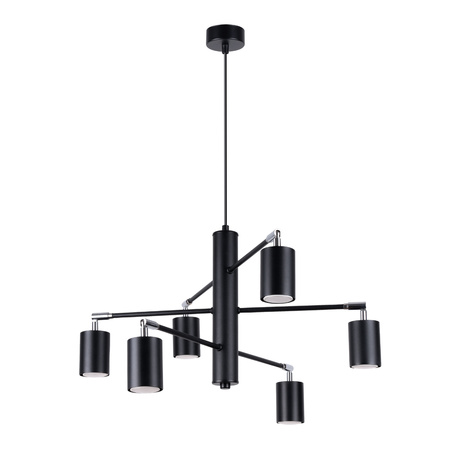 Stropní závěsné svítidlo LEMMI 6 Lustr 6xGU10 Černá Moderní SOLLUX