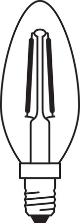 LED žárovka B35 E14 svíčka 4,8W = 40W 470lm 4000K neutrální bílá 200° stmívatelná vlákno Osram