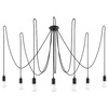 EDISON 7xE27 Pavoučí lustr Závěsné stropní svítidlo Loft Black SOLLUX