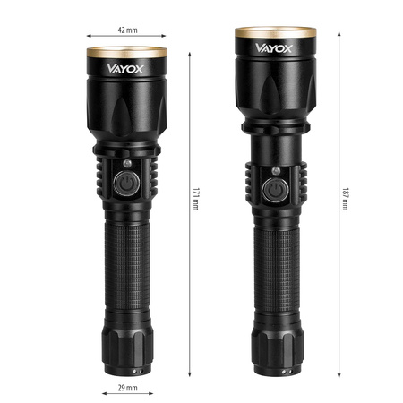 XP-E LED taktická svítilna 800 LM USB ZOOM ruční dobíjecí svítilna VA0027 VAYOX
