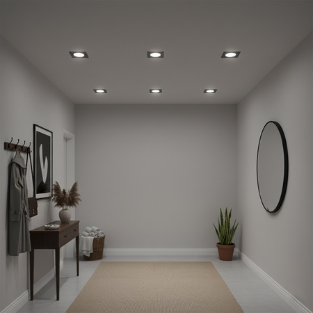 Skleněné Halogenová Podhledové svítidlo GU10, MR16 Stálá Čtvercová Černá ARIEL LUMILED