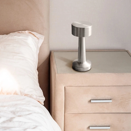 Jednoduše Sanico Goldlux Dekorativní stolní LED lampa stříbrná Stmívatelná stolní lampa