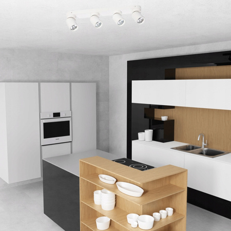 TIMO Stropní nástěnná lampa Nástěnná lampa Reflektor Pohyblivé halogenové svítidlo 4xGU10 bílé kulaté LVT