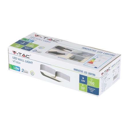 LED nástěnné svítidlo 12W 3000K IP65 Otočné o 350° Double Grey VT-814 V-TAC