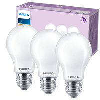 Sada 3x LED Žárovka E27 A60 7W = 60W 806lm 2700K Warm Filament Milky PHILIPS