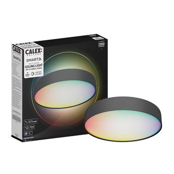 Plafond LED stropní svítidlo černé SMART WiFi 19W 1350lm RGB + CCT TUYA CALEX