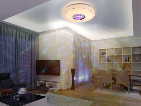 Přisazená LED stropní lampa 18W RGB + Teplá bílá MAGIC DISCO 38cm + dálkové ovládání