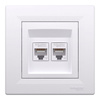 Počítačová zásuvka 2x RJ45 Cat. 6 UTP s rámem Bílá SCHNEIDER ASFORA