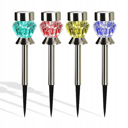 LED solární zahradní svítidlo. vestavěné CRYSTAL RGB