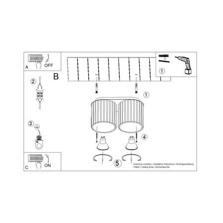 Povrchová montáž 2x GU10 hliník Taupe Aura Deep Space SL.1815 Sollux