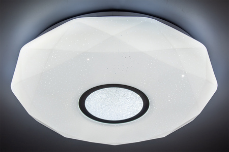 LED stropní koupelnový plafón 24W 3000-6500K White Round Diamond 39cm + dálkové ovládání