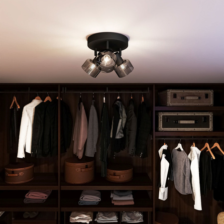 Stropní světlo Reflektor Plafond 3x E14 LED Black Sleet Philips