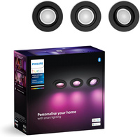 3x LED svítidlo pro zapuštěnou montáž 4,2 W 400 lm IP20 Bílá a Color Ambiance RGB + TW Black Smart SMART Zigbee Bluetooth Centura Philips HUE