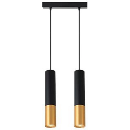 KEON 2xGU10 Nastavitelné stropní závěsné svítidlo černé a zlaté MASTERLED