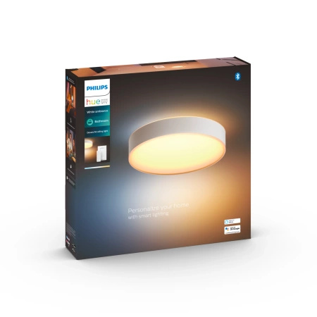 LED Plafond DEVERE Koupelnové stropní svítidlo bílé 19,2W 38cm IP44 CCT PHILIPS HUE Bluetooth + stmívač