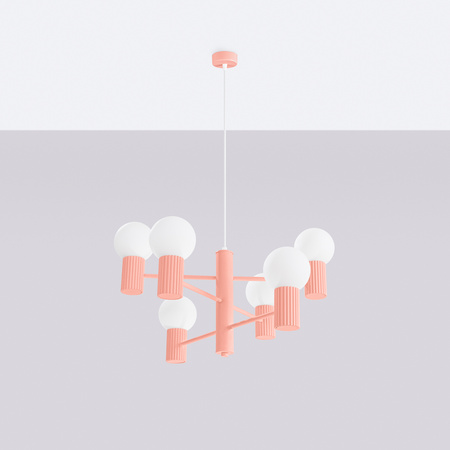 Lustr Závěsné svítidlo 6x G9 Hliník Peach Halo French Sky SL.1838 Sollux