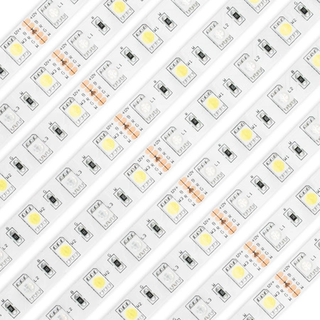 LED pásek 12V, 72W 300LED 5050 RGB + Neutrální bílá 10mm 5m LUMILED