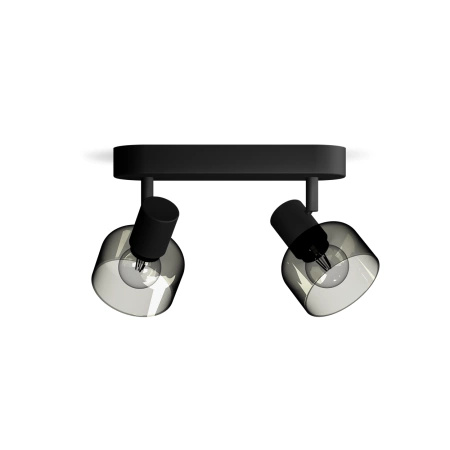 Reflektorové stropní svítidlo 2x E14 Black Sleet Philips