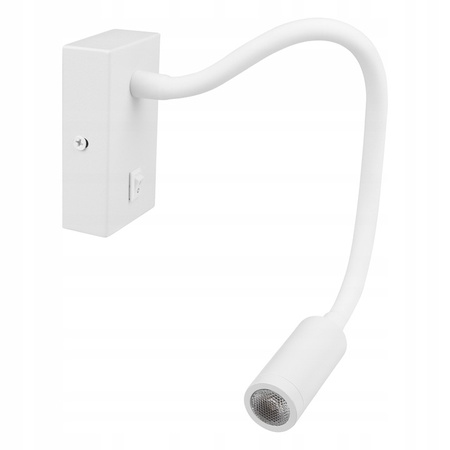 LED nástěnná lampa Flexibilní nástěnná lampa na čtení LEO 3W 4000K bílá
