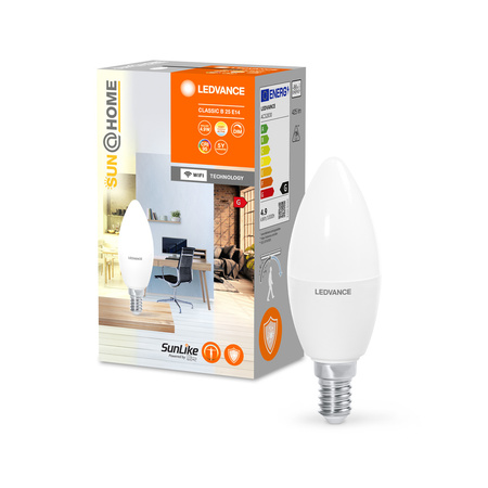 E14 B35 LED žárovka 4.9W = 25W 425lm CCT 200° CRI95 LEDVANCE SMART+ WIFI Stmívatelné SUNATHOME CLASSIC