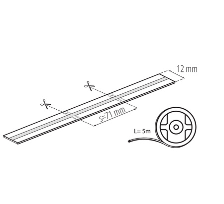 LED COB pásek 5,3W/m 420lm/m 24V IP65 4000K RGB neutrální bílá CRI90 5m LCOB Kanlux