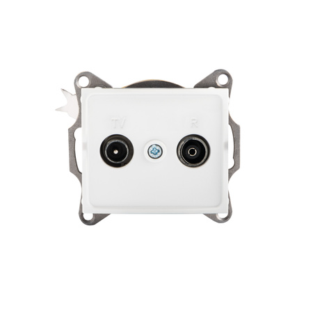 Zásuvka pro RTV box Square White LOGI Kanlux