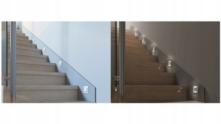 Schodišťové světlo LED 1,5W 30lm 3000K teplá bílá Square Black Erinus Kanlux