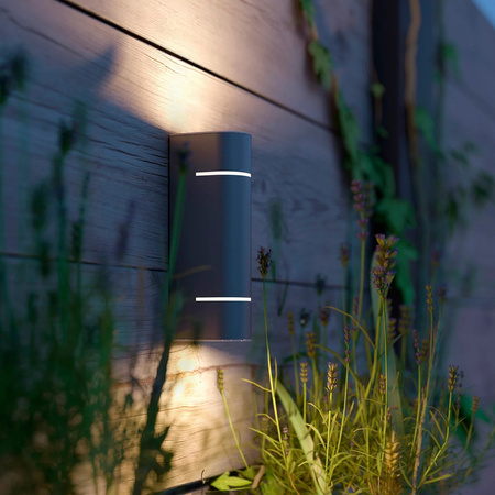 Zahradní lampa LED nástěnná lampa SUNSET myGarden 2x1W 2700K IP44 Horní-Spodní Stříbrná PHILIPS