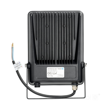 Venkovní LED reflektor Zahrada 50W 6500lm 4000K Neutrální 120° IP65 IK06 Černá Seul Kobi