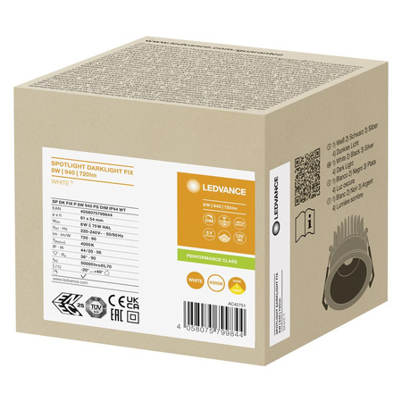 LED panelové bodové svítidlo 8W 720lm 4000K neutrální stmívatelné síťové bodové bílé tmavé světlo Ledvance