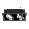 Halogenové pohyblivé svítidlo pod omítku 2x GU10 ES111 obdélníkové černé
