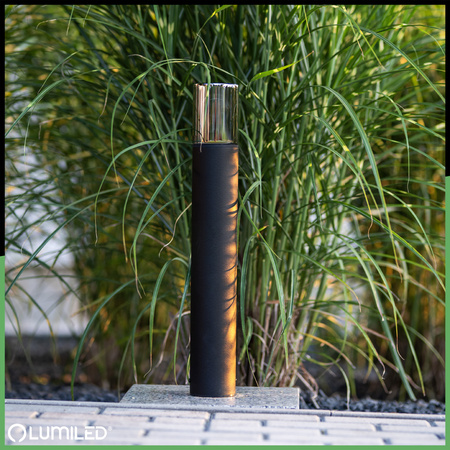 Venkovní stojací stožáry Zahradní lampa pro žárovku E27 Černé sklo IP54 80 cm SALVIA LUMILED