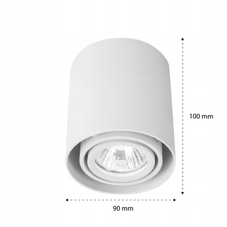 Halogenový reflektorový bodový reflektor GU10 s povrchovou montáží, kulatý, pohyblivý, bílý Masterled