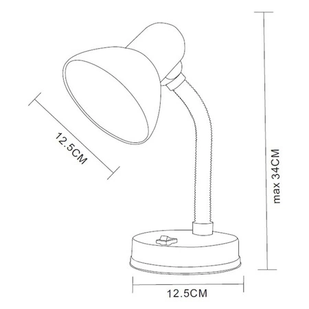 Nastavitelná školní noční stolní lampa E27 černá