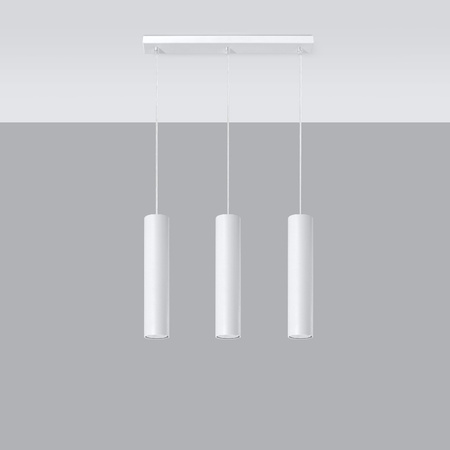 LAGOS 3L 3xGU10 Minimalistické bílé závěsné stropní svítidlo SOLLUX