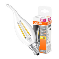 LED žárovka E14 BA35 2.5W = 25W 250lm 2700K Teplá bílá 300° vlákno OSRAM STAR