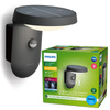 Solární zahradní lampa LED nástěnná lampa TYLA IR 1.2W 4000K IP44 s pohybovým a soumrakovým senzorem antracit PHILIPS