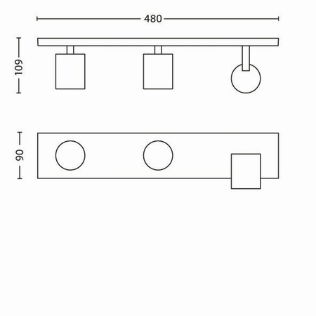 LED RUNNER stropní svítidlo 3x GU10 Reflektor pohyblivé svítidlo Hliník PHILIPS