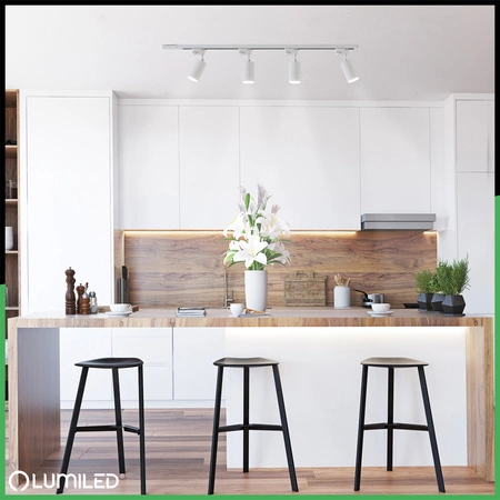 Jednofázový kolejnicový vodič pro kolejnicové reflektory 1.5m, Bílá LUMILED