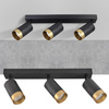 Nástěnné a stropní bodové svítidlo 3x GU10 Black Gold ARRAS Sanico Goldlux