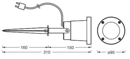 Venkovní LED solární reflektor 2W 100lm 3000K IP44 Endura Ledvance Black