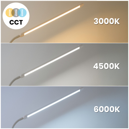 Stmívatelná stojací lampa LED 14W CCT s nastavením výšky LONGA 2 White LUMILED