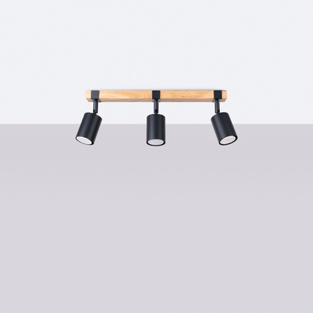 Stropní svítidlo FAGER 3xGU10 Reflector Moving Black Skandinávské SOLLUX