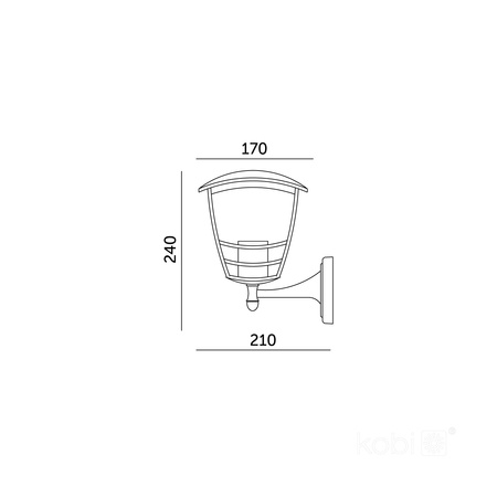 Venkovní nástěnné svítidlo E27 IP54 černé Tevio Kobi