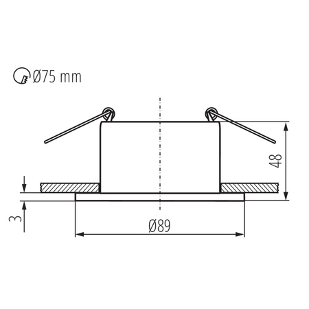 LED GU5.3 GU10 Kruhové stříbrno-černé halogenové stropní bodové svítidlo Glozo Kanlux pro zápustnou montáž