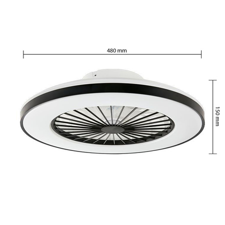 Stropní ventilátor LED Plafond 55W 3000K-5000K s dálkovým ovládáním
