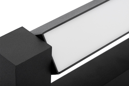 ASTER Nástěnná LED lampa nad zrcadlo 2x4W 560lm Černá neutrální bílá 30cm IP54 nahoru/dolů 360°