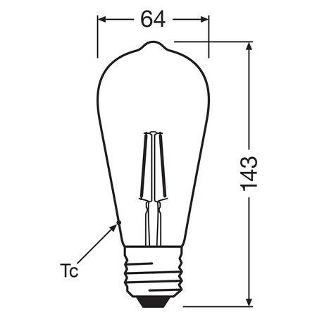 LED žárovka ST64 Edison E27 5,8W = 60W 806lm 4000K Neutrální CRI90 300° Stmívatelné vlákno SUPERSTAR PLUS CLASSIC Osram